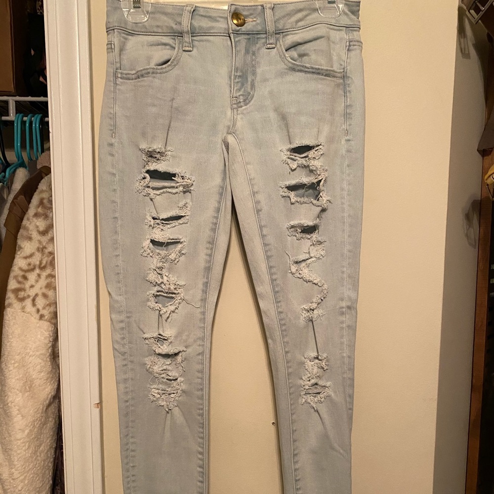 American Eagle Light Washed Holy Jeans